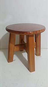 Banquinho Envernizado cor Imbuia FMS MadeirArtt