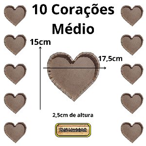 10 Cestas em Formato de Coração M para Datas Comemorativas