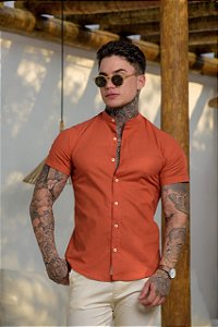 Camisa gola padre m/c [terra cota]