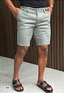 Bermuda Linho Skinny ( Cinza )