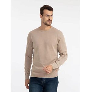Sueter tricô 100 % algodão areia