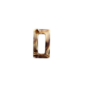 Argola de Resina Retangular - Cor Mescla 6,5 cm x 3,4cm
