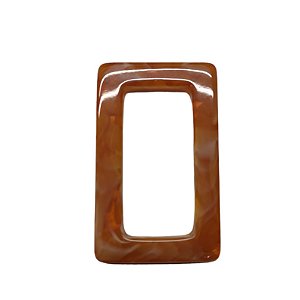 Argola de Resina - Retangular - Laranja