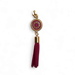 Cursor de Zíper com Tassel Rosa - Mandala