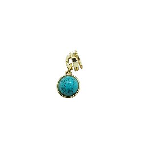 Cursor de Zíper com Pingente - Pedra Azul