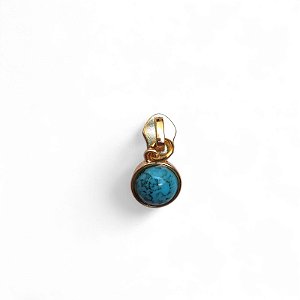 Cursor de Zíper com Pingente - Pedra Azul