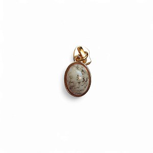 Cursor de Zíper Com Pingente - Pedra Branca