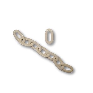 Elos de Acrílico - Cor Off - Pacote com 500g