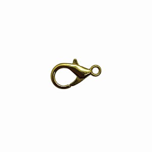 Fecho Lagosta Dourado - 12mm - Pacote com 100 peças