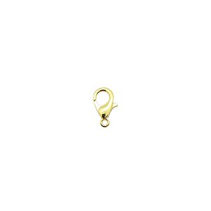 Fecho Lagosta Dourado - 12mm - Pacote com 25 peças