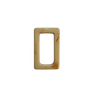 Argola de Resina - Retangular - Cor Bege com Mescla