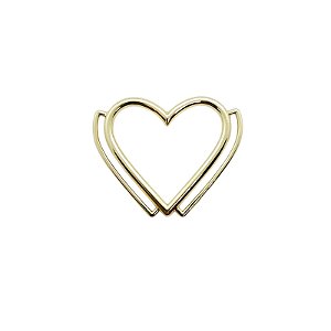 Entremeio Coração  - metal 5,4cm x 4,5cm  Dourado