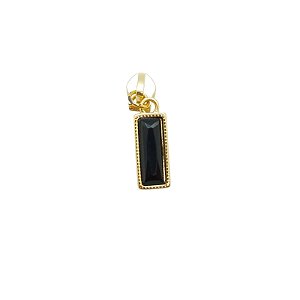 Cursor de Zíper com Pingente - Pedra Preta