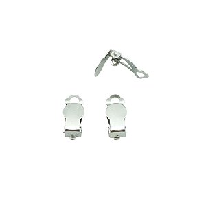 Base para Brinco de Pressão - Par - 1,8cm x 0,7cm - Ferro com Banho Níquel
