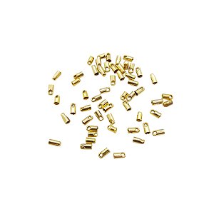 Terminal Para Corrente Rabo de Rato 2mm - dourado - Pacote com 100 pçs