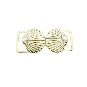 fivela Orgânica Eleganza Marina - metal 6cm x 2,6cm Dourado