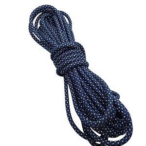 Corda Náutica Azul Marinho com Poá - 8mm