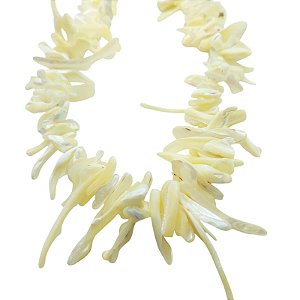 Fio de Cascalho Dente de Madrepérolas - Natural