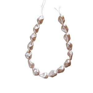 Fio de Pérola Shell gota Cor Salmão - Tamanho aproximado 16mm