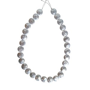 Fio de Pérola Shell Redonda Cor Branca - Tamanho aproximado 14mm