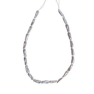 Fio de Pérola Barroca Shell Retangular Cor Branca - Tamanho aproximado 18mm