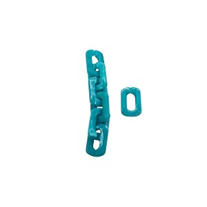 Elos de Acrílico Azul Turquesa com Mescla - Pacote com 50g