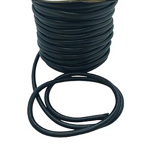 Cordão Coreano Encerado 5mm Cor Preto - 30 metros