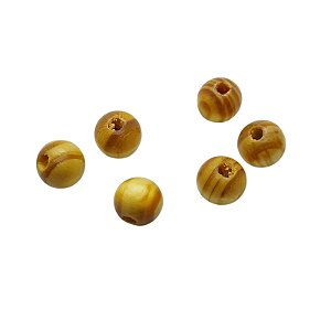 Bola de Madeira Listrada - 14mm - Pacote 500g