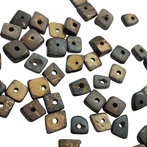 Entremeio Disco de Madeira quadrado - De 9mm a 10mm - Pacote com 100 Pçs