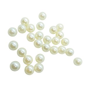 Pérola Meio Furo de ABS - Cor Branca Perolada - 10mm - Pct 500g