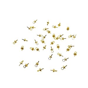 Pingente Pino - 4mm - Banho Dourado - Pct com 100un