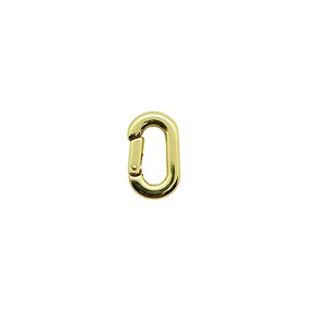 Fecho Mosquetão Oval - 2,7cm x 1,6cm Dourado