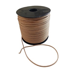 Fio De Camurça 3mm - Bege - Rolo Com 100 Metros