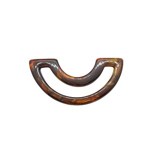 Choker de Resina Luna Frame para Confecção de Vestidos e Tops - Cor Tartaruga com Dourado