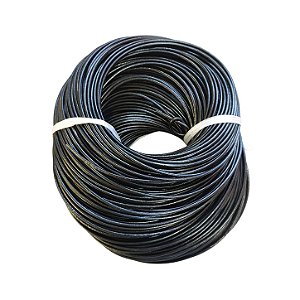 Couro Liso Natural Preto - 3mm Com 90 Metros