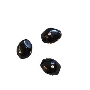Entremeio De Resina Craquelado Com Strass - Preto