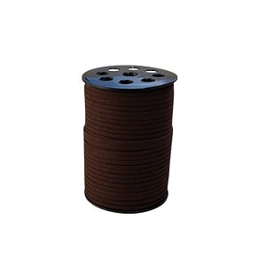 Fio De Camurça 4mm - Marrom Rolo Com 100 Metros