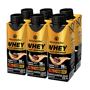 Piracanjuba Whey 15g Zero Lactose Sabor Café 250ml - Pack 6x250ml