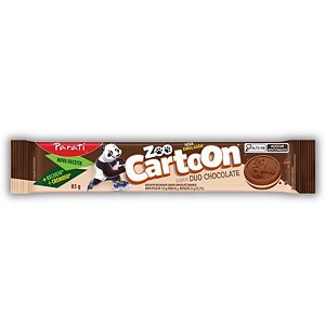 Biscoito Recheado Zoo Cartoon Parati Duo Chocolate 85g - Kit com 10x85g