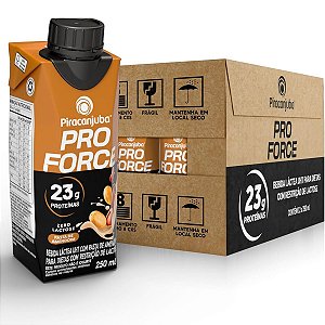 Piracanjuba Whey Pro Force 23g Zero Lactose Sabor Amendoim 250ml - Pack 6x250ml