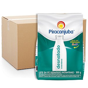 Leite em Pó Desnatado Piracanjuba 500g - Caixa 12x500g