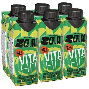 Piracanjuba Whey 10g Zquad Vita Hit Zero Lactose Vitamina de Frutas 250ml - Pack 6x250ml