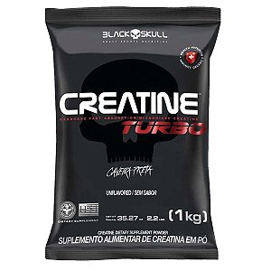 Creatine Turbo Refil 1 kg Creatina Monohidratada Black Skull