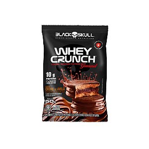 Whey Crunch Gourmet Alfajor Proteico Sabor Creme de Avelã 50g Black Skull