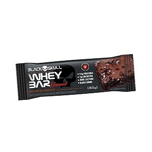 Whey Bar Goumert Barrinha de Proteína Sabor Brownie de Chocolate 45 gr Black Skull