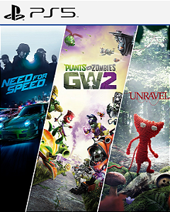 NEED FOR SPEED + PLANTS VS ZOMBIE 2 + UNRAVEL - PS5 - PSN MÍDIA DIGITAL