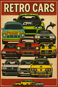 RETRÔ CARS - pacote de artes digitais