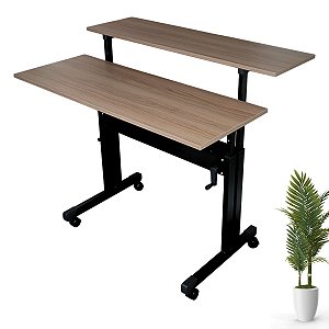 Mesa Dupla Com Regulagem De Altura Amadeirada - Wp Connect