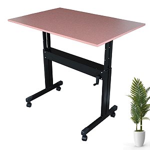 Mesa Com Regulagem De Altura 120x80 Rosa Glamour - Wp Connect
