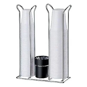 Porta Copos de 50/80Ml e 200Ml Com Porta Colher Cromado Wp Connect
